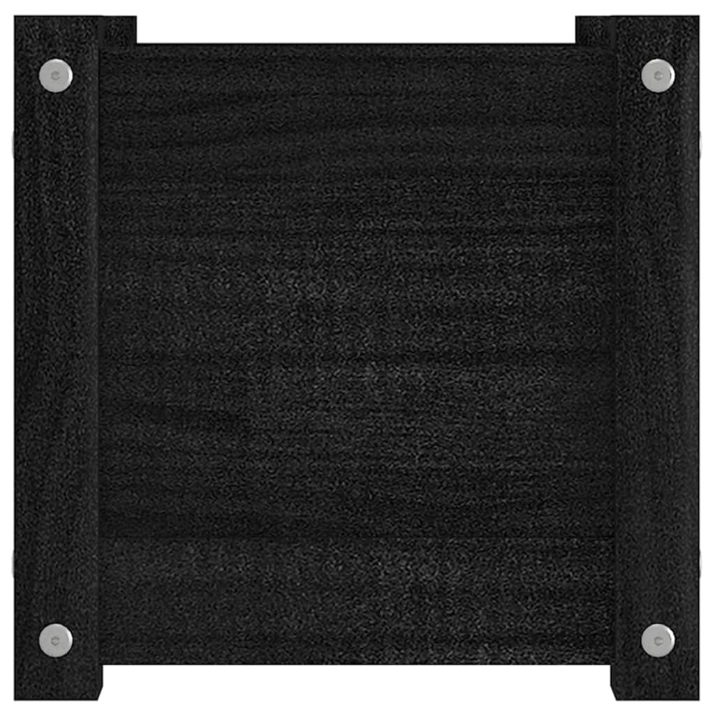 Fioriera da Giardino Nera 31x31x31 cm Legno Massello di Pino - homemem39