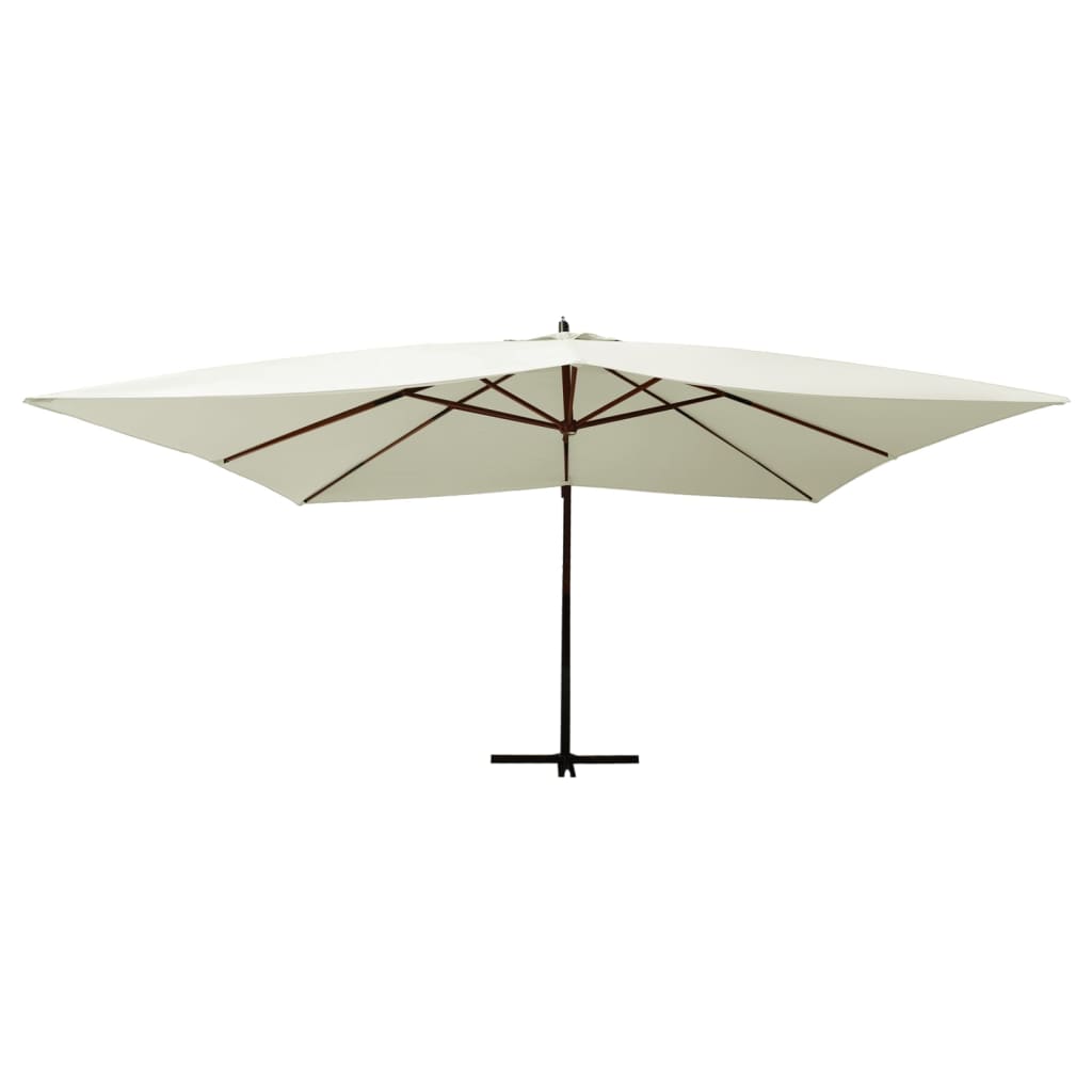Ombrellone a Sbalzo da Giardino Palo in Legno 400x300 cm Sabbia - homemem39