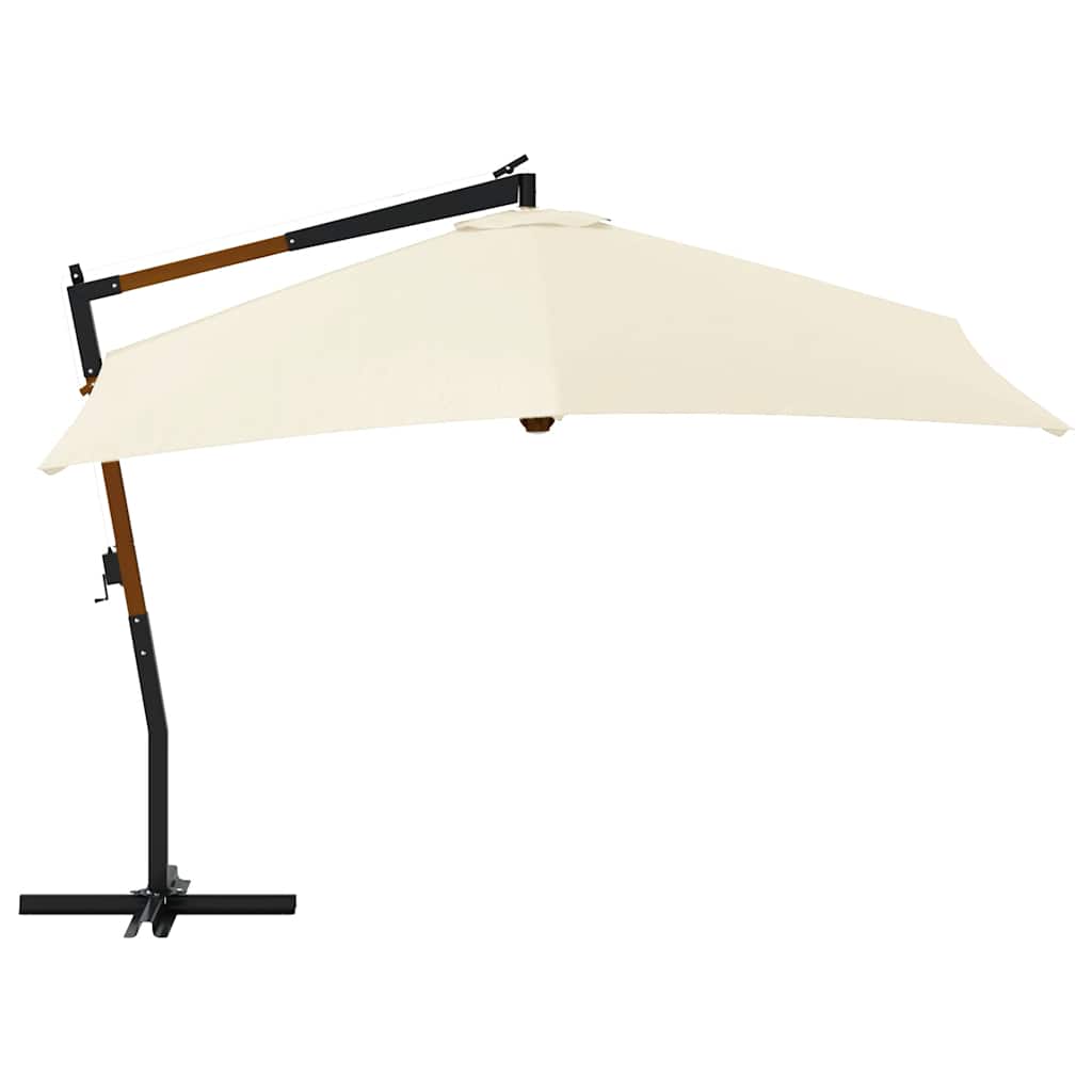Ombrellone a Sbalzo da Giardino Palo in Legno 400x300 cm Sabbia - homemem39