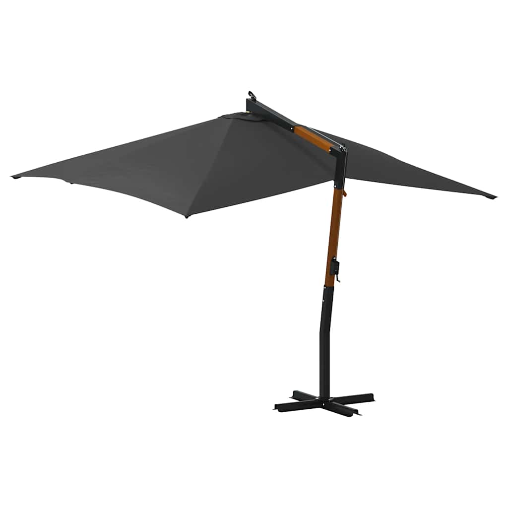 Ombrellone a Sbalzo con Palo in Legno 400x300 cm Antracite - homemem39