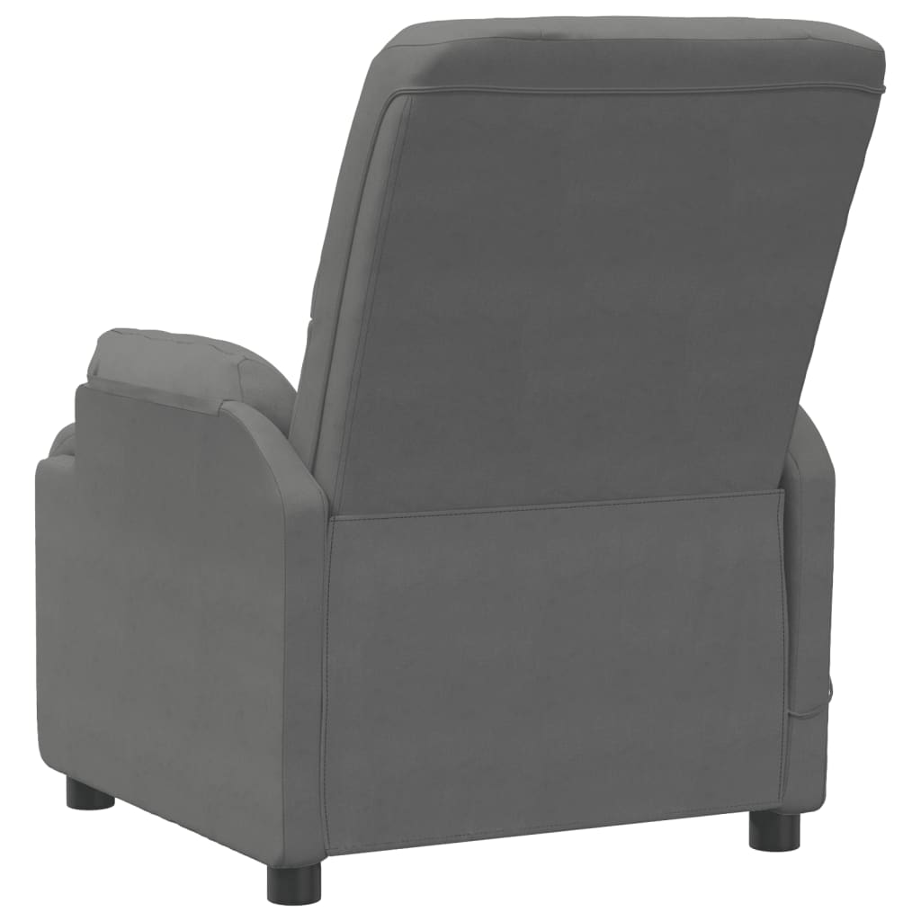 Poltrona Alzapersona Reclinabile Grigio Scuro in Scamosciato
