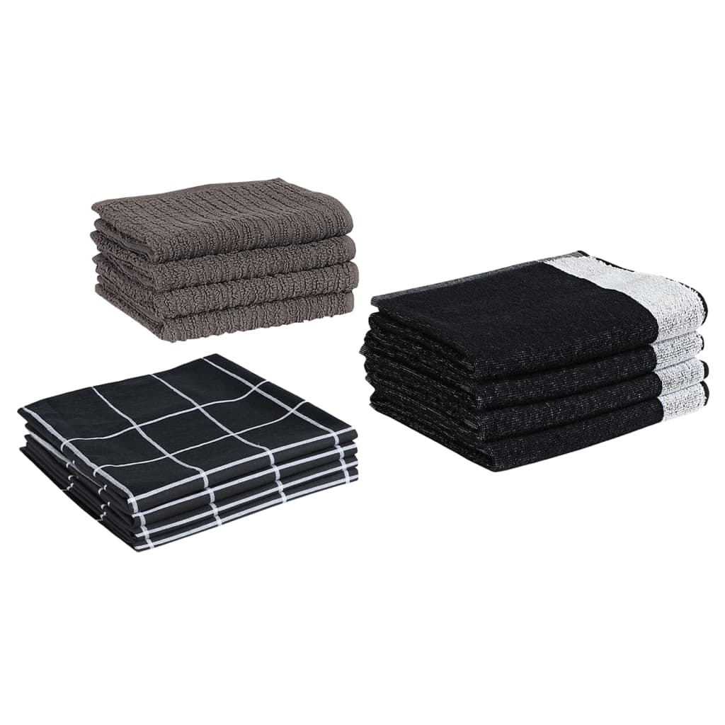 Set Strofinacci 12 pz in Cotone Nero - homemem39