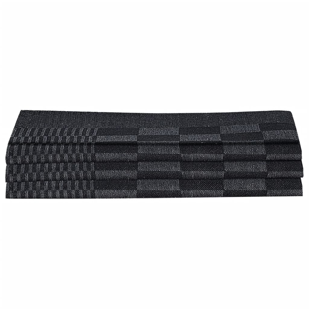 Set Strofinacci 15 pz con Guanti da Forno e Presine Cotone Nero - homemem39