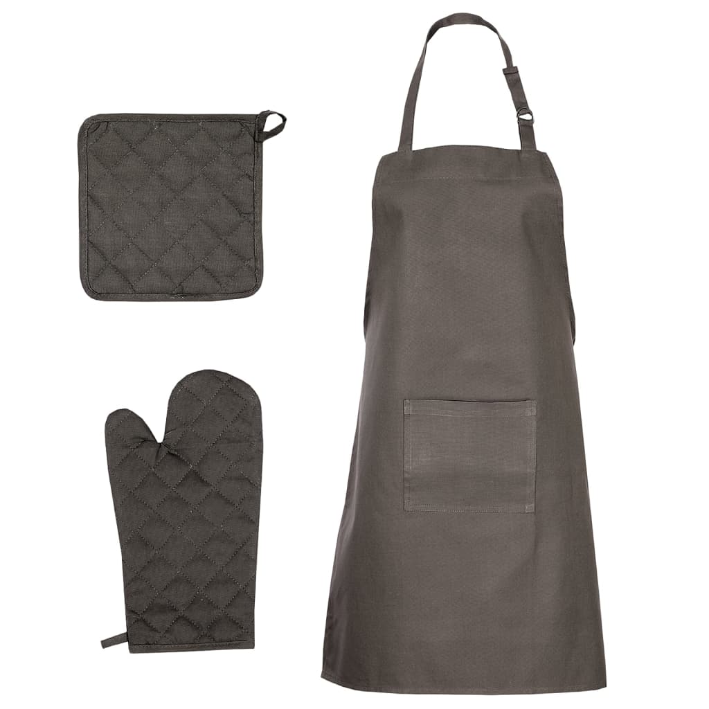 Set Strofinacci 15 pz con Guanti da Forno e Presine Cotone Nero - homemem39