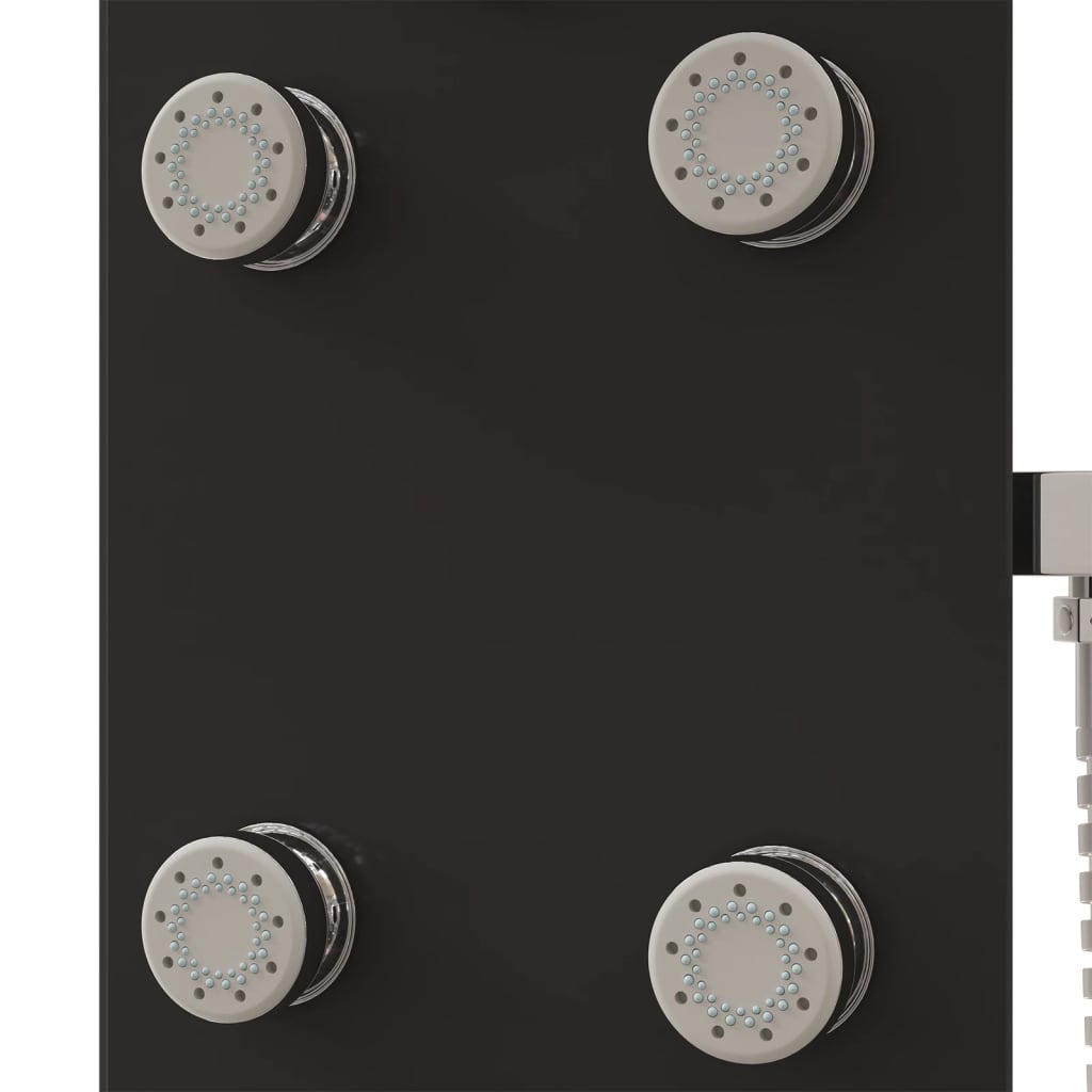 Pannello Doccia in Vetro 25x47,5x130 cm Nero - homemem39