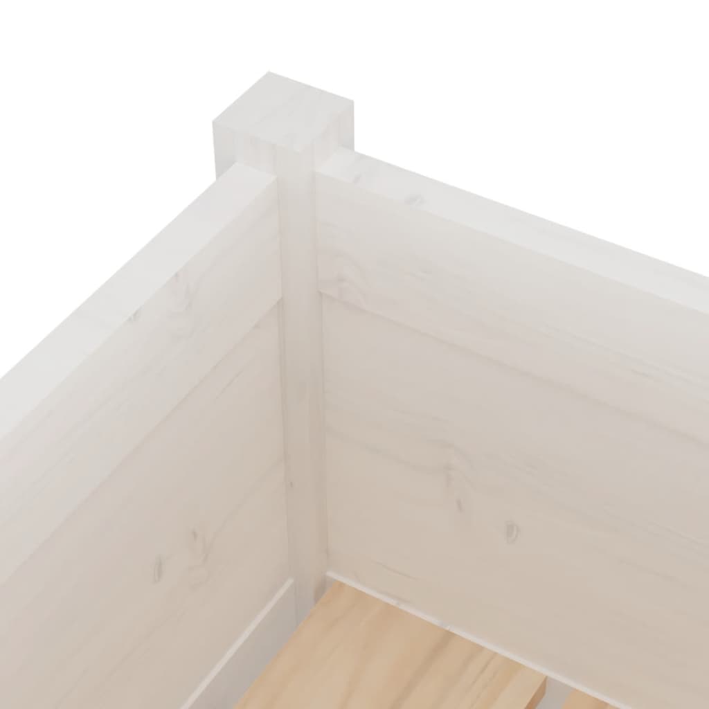 Fioriera da Giardino Bianca 31x31x70 cm Legno Massello di Pino - homemem39