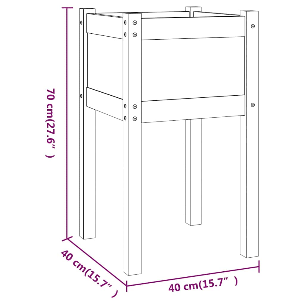 Fioriere da Giardino 2 pz 40x40x70 cm in Legno Massello di Pino | homemem39