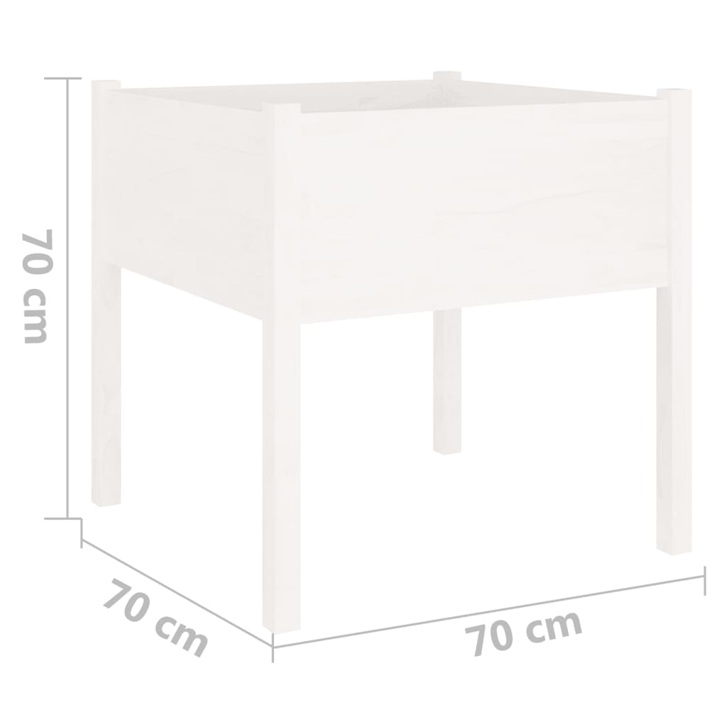 Fioriere da Giardino 2 pz Bianche 70x70x70 cm in Legno di Pino | homemem39