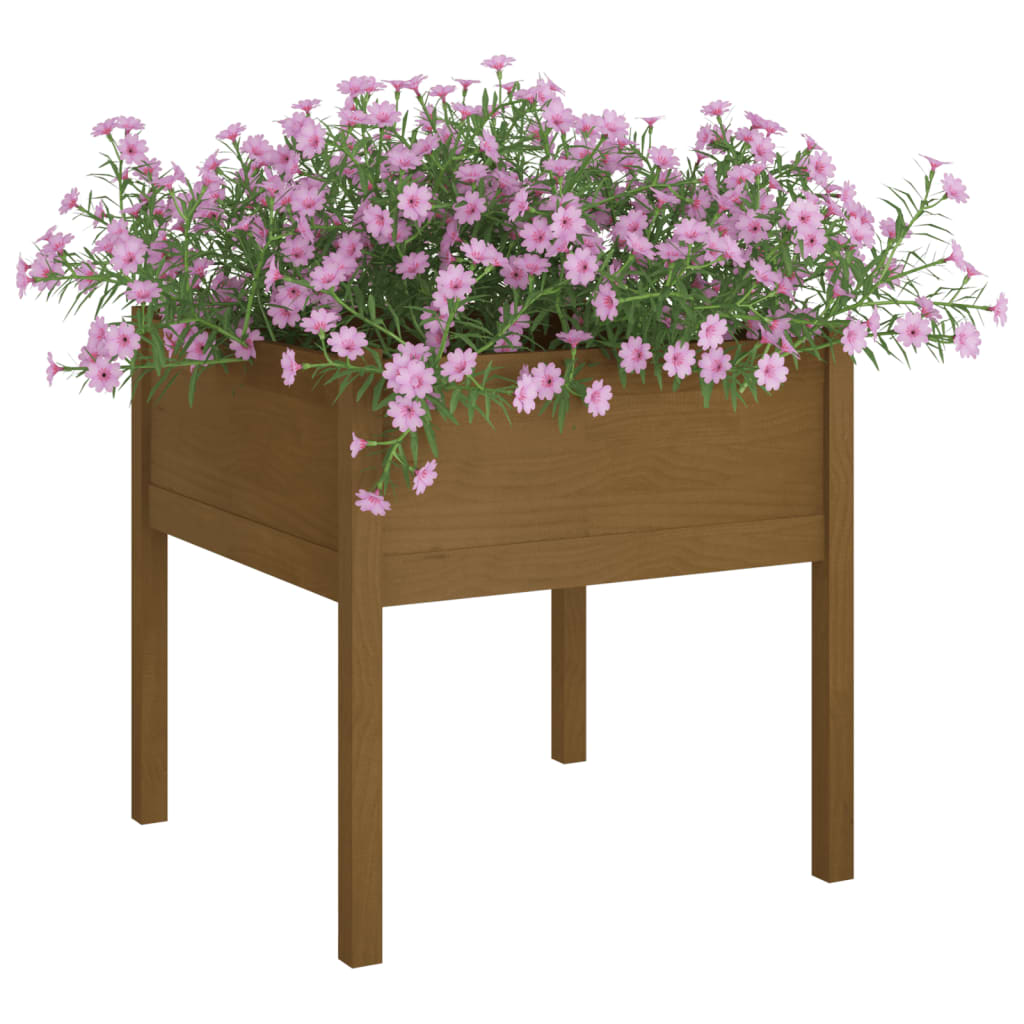 Fioriera Giardino Marrone Ambra 70x70x70 cm Legno Massello Pino - homemem39