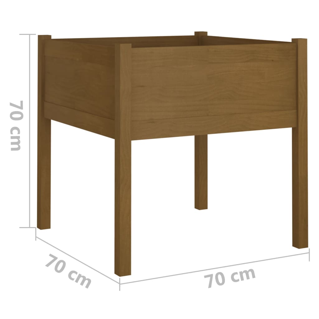 Fioriera Giardino Marrone Ambra 70x70x70 cm Legno Massello Pino | homemem39