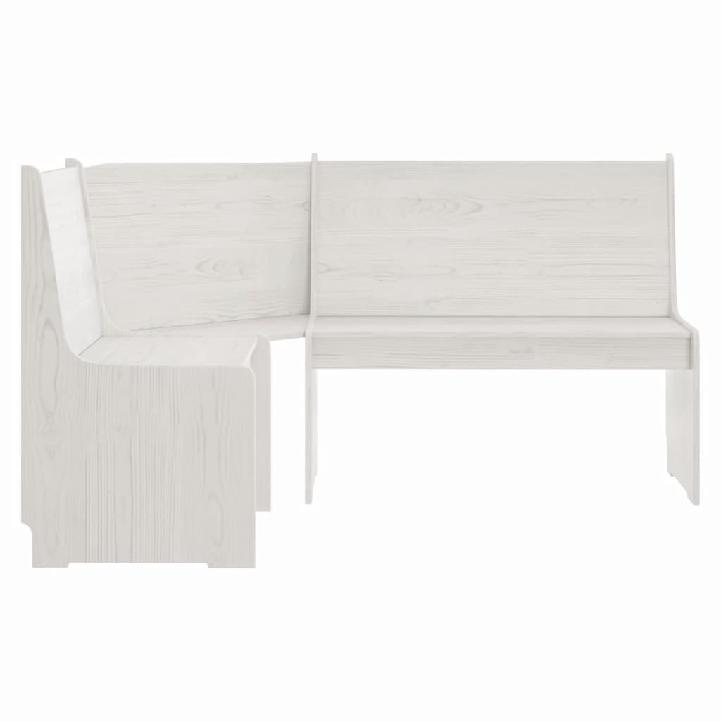 Set da Pranzo 3 pz REINE Bianco in Legno Massello di Pino - homemem39