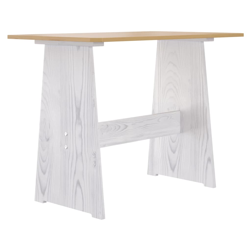Set da Pranzo 3pz REINE Marrone ambra e Bianco in Legno di Pino