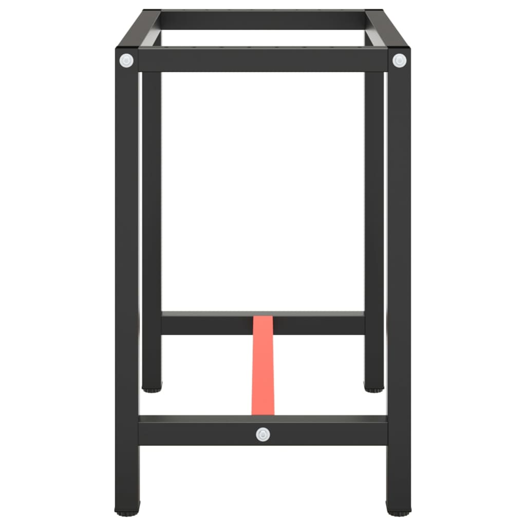 Telaio per Banco da Lavoro Nero Rosso Opaco 70x50x79 cm Metallo