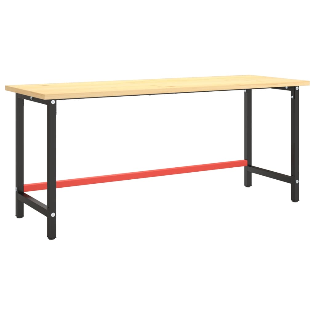 Telaio Banco da Lavoro Nero e Rosso Opaco 180x57x79 cm Metallo