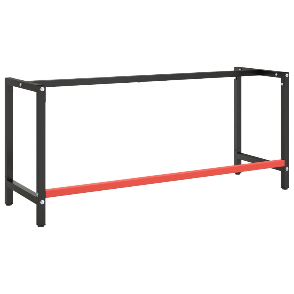 Telaio Banco da Lavoro Nero e Rosso Opaco 180x57x79 cm Metallo