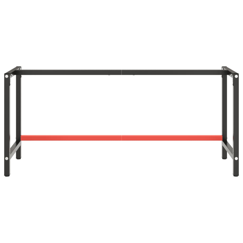Telaio Banco da Lavoro Nero e Rosso Opaco 180x57x79 cm Metallo