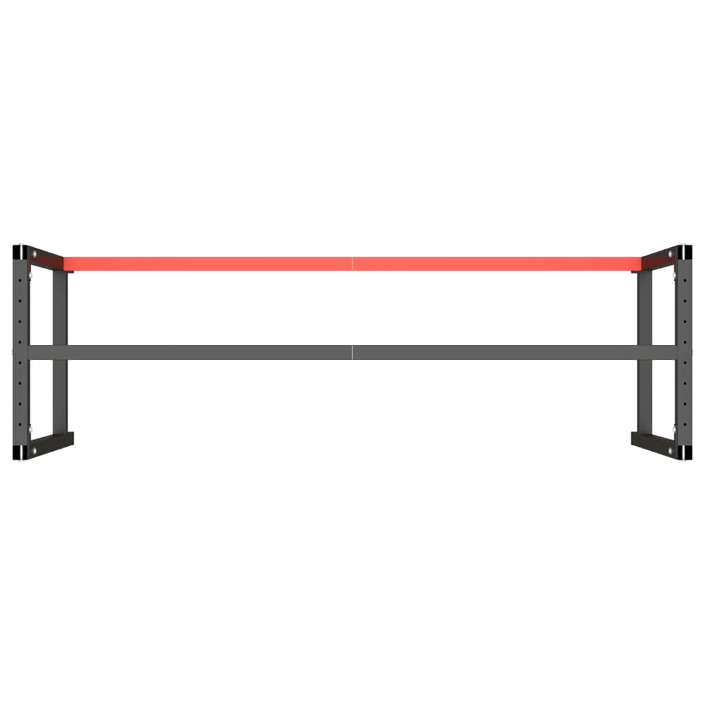 Telaio Banco da Lavoro Nero e Rosso Opaco 180x57x79 cm Metallo