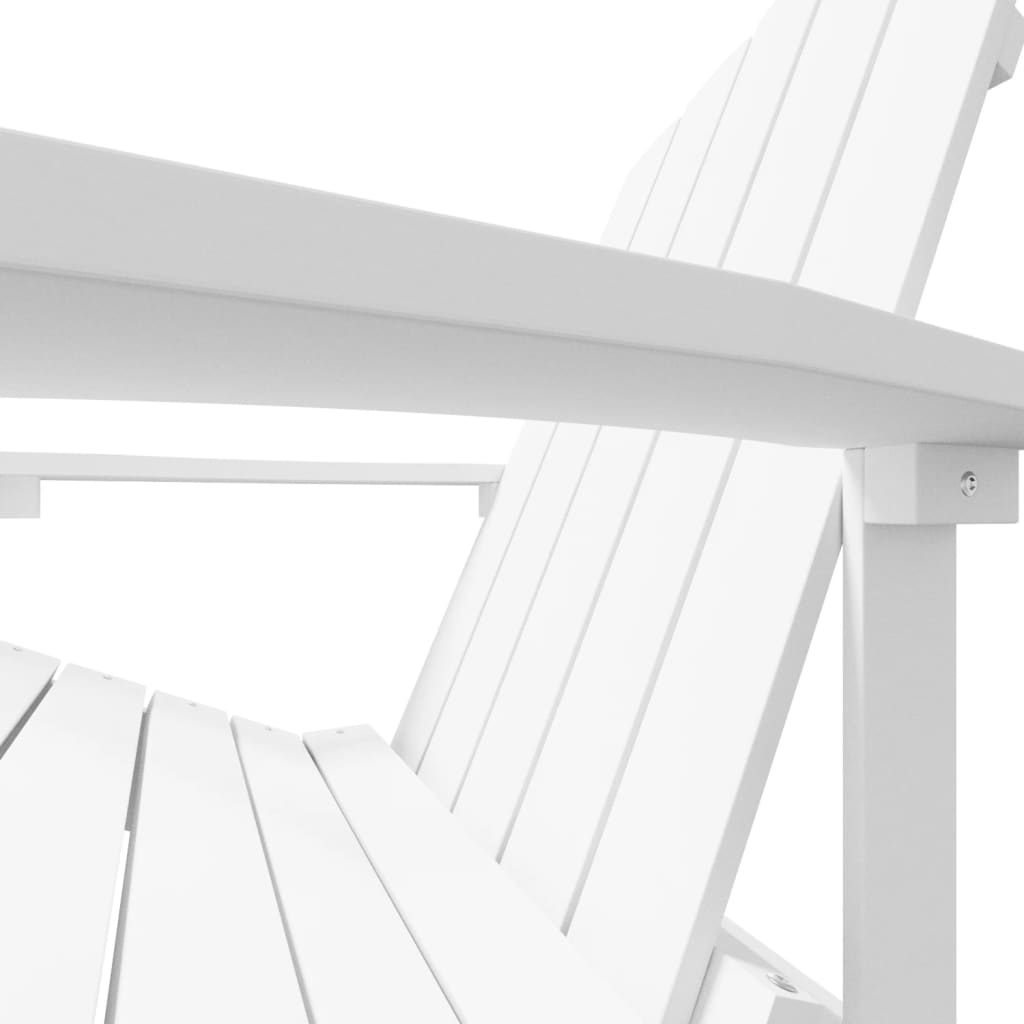 Sedia da Giardino Adirondack con Poggiapiedi Bianca HDPE - homemem39
