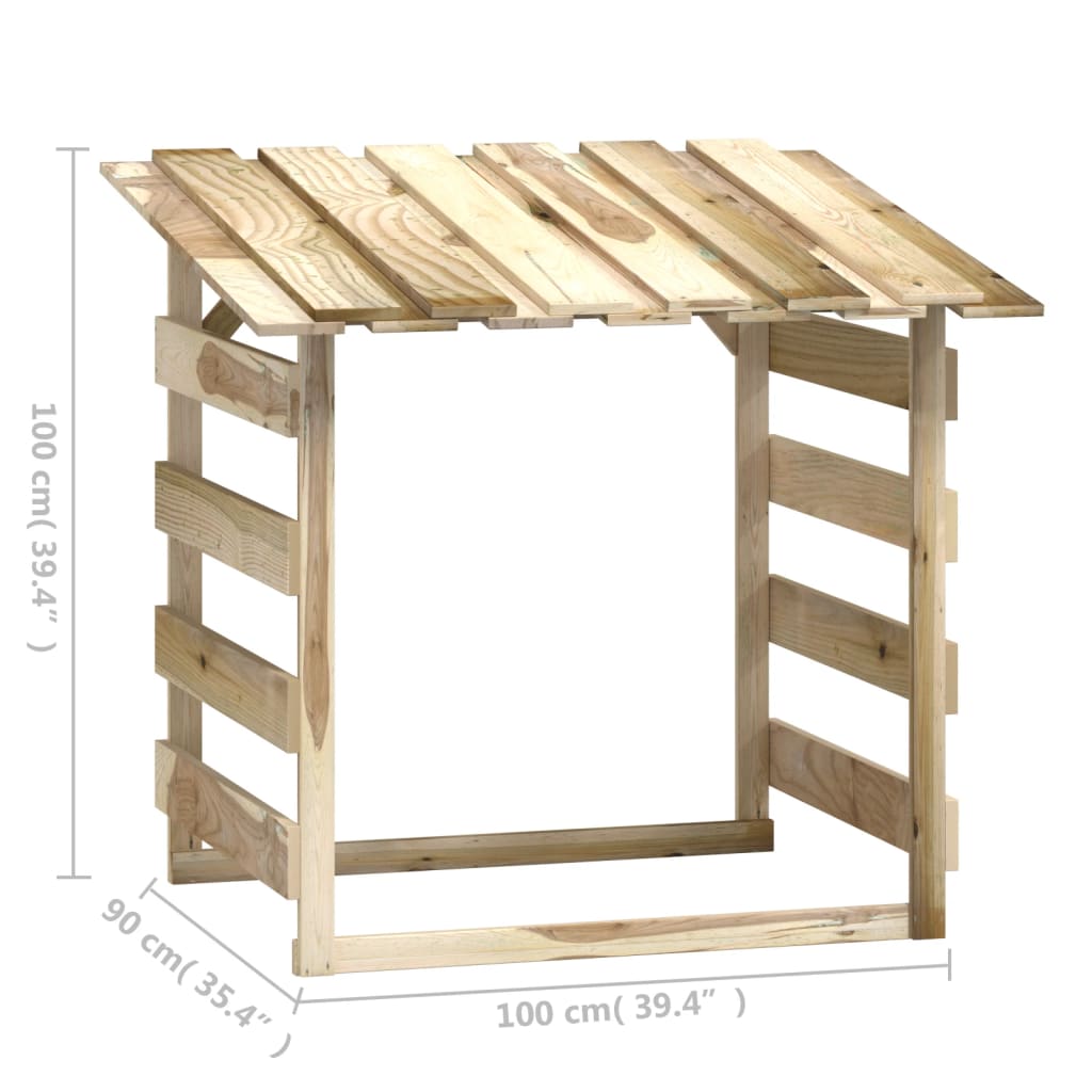 Pergola con Tetto 100x90x100 cm in Legno di Pino Impregnato | homemem39