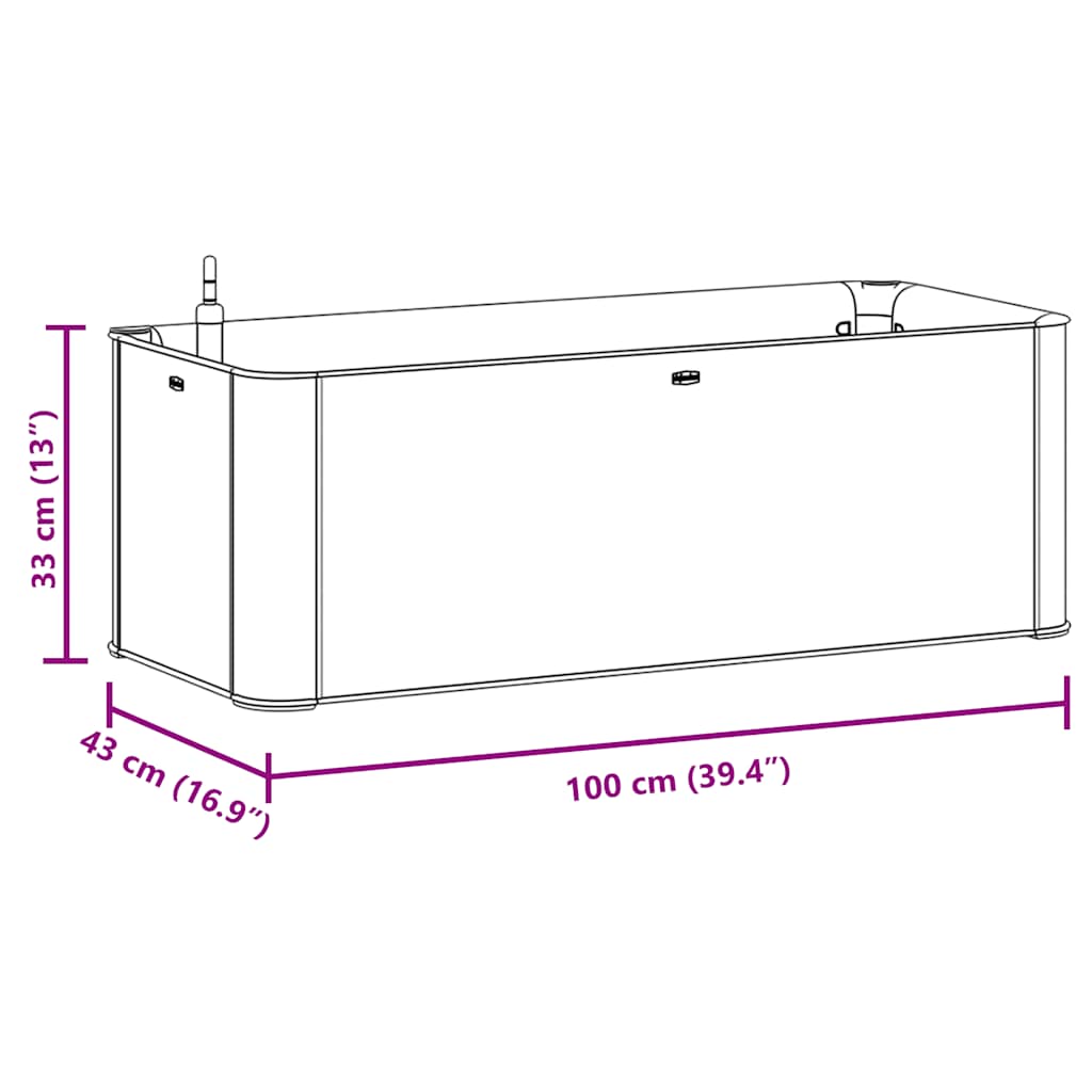 Letto Rialzato da Giardino con Irrigazione Grigio 100x43x33cm - homemem39