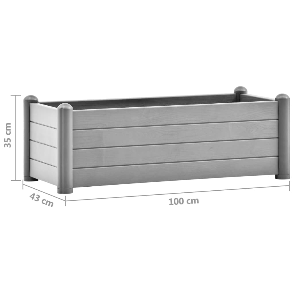 Letto Rialzato da Giardino in PP Grigio Pietra 100x43x35 cm - homemem39