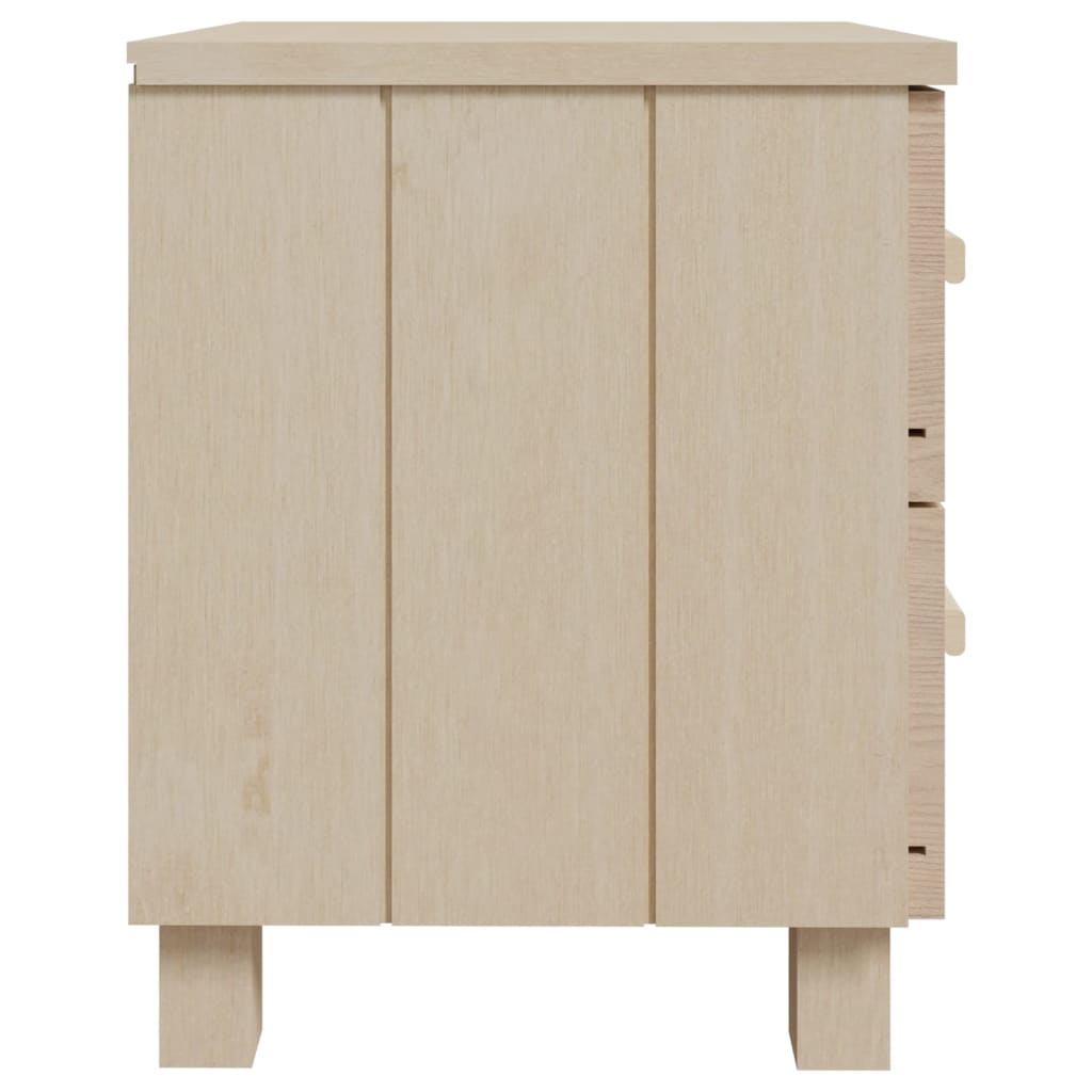 Comodini HAMAR 2 pz ambra 40x35x44,5 cm Legno Massello di Pino
