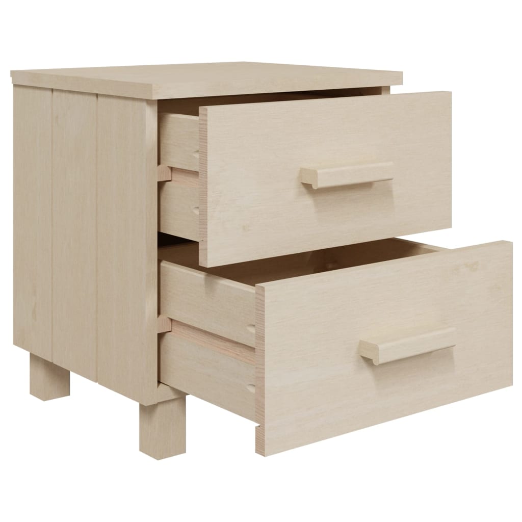 Comodini HAMAR 2 pz ambra 40x35x44,5 cm Legno Massello di Pino