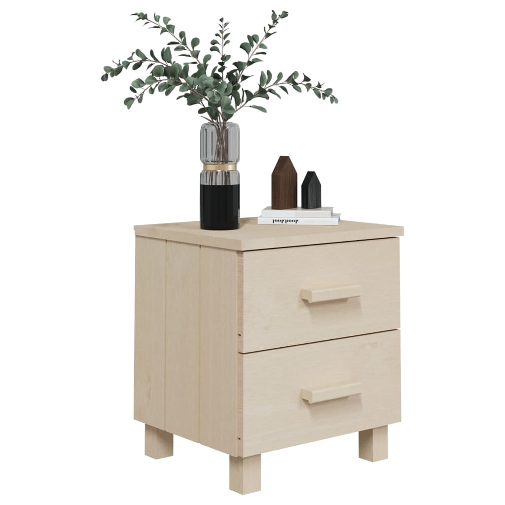 Comodini HAMAR 2 pz ambra 40x35x44,5 cm Legno Massello di Pino