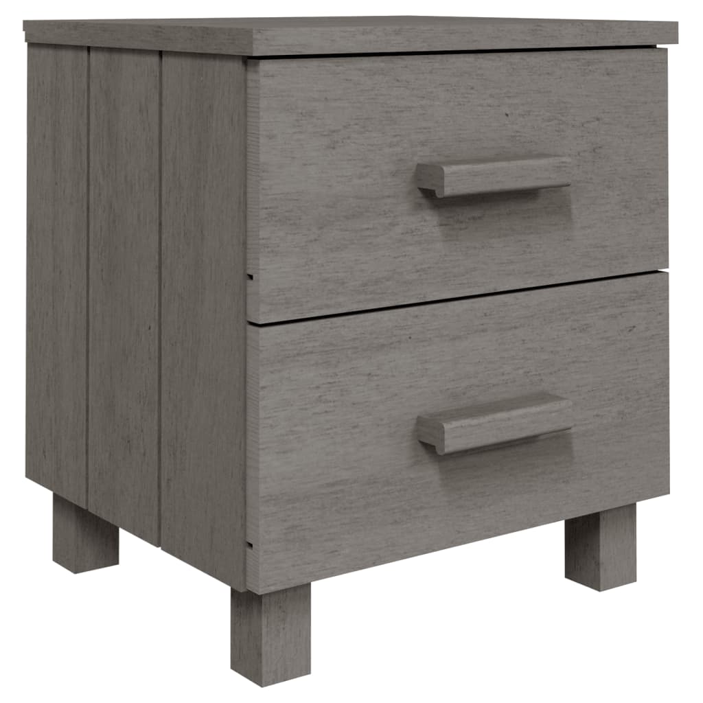 Comodini HAMAR 2 pz Grigio Chiaro 40x35x44,5 cm Legno di Pino | homemem39