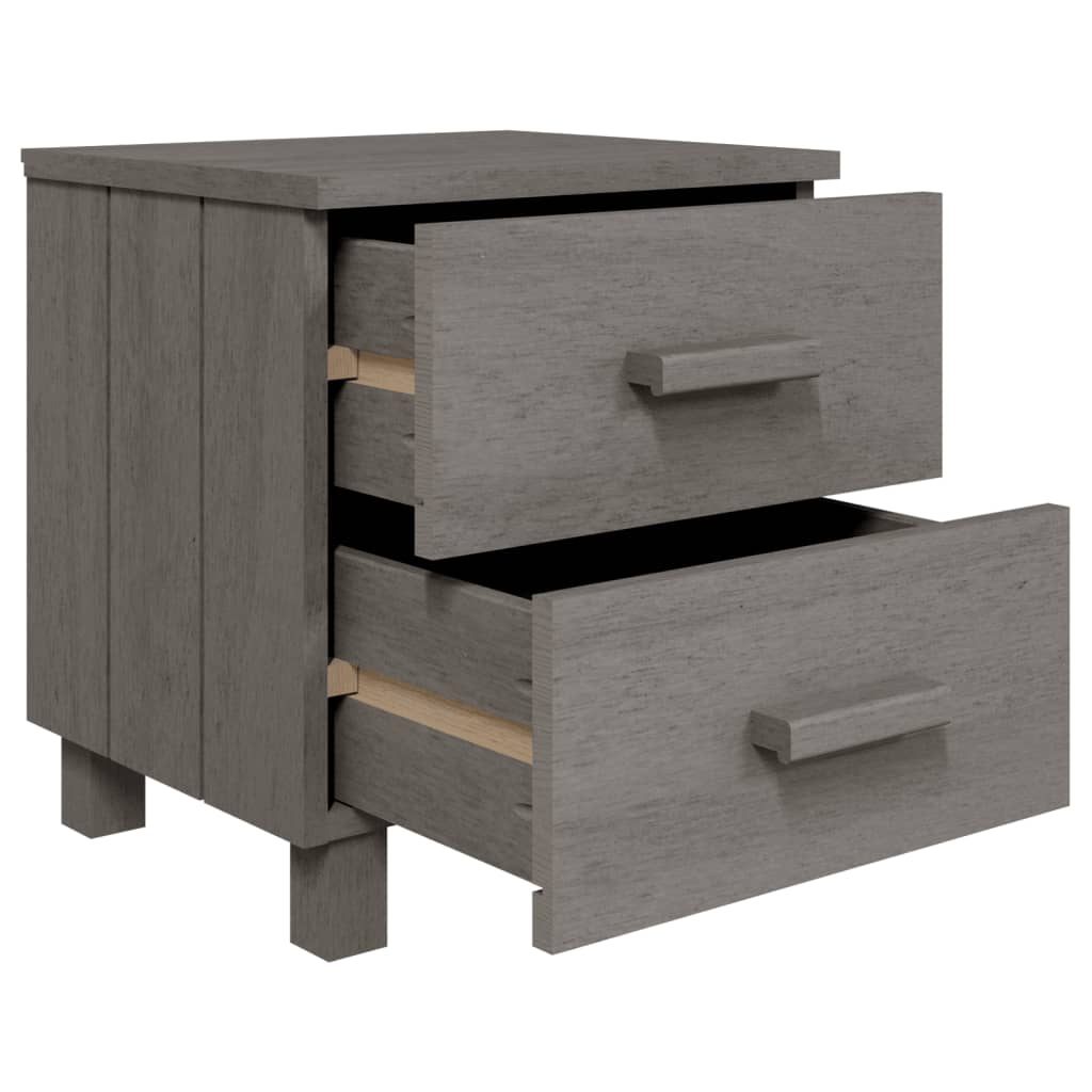Comodini HAMAR 2 pz Grigio Chiaro 40x35x44,5 cm Legno di Pino