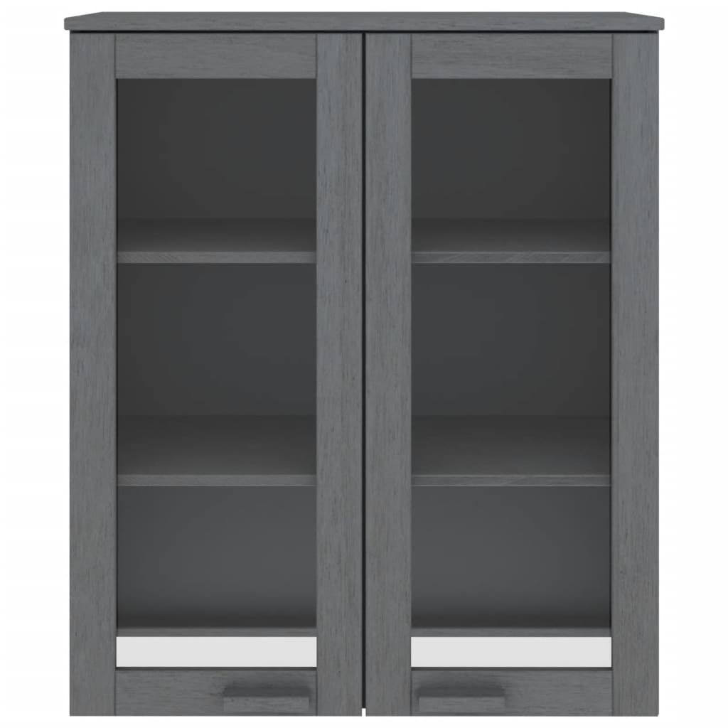 Scaffale Superiore per Credenza Grigio Scuro 85x35x100 cm Pino - homemem39