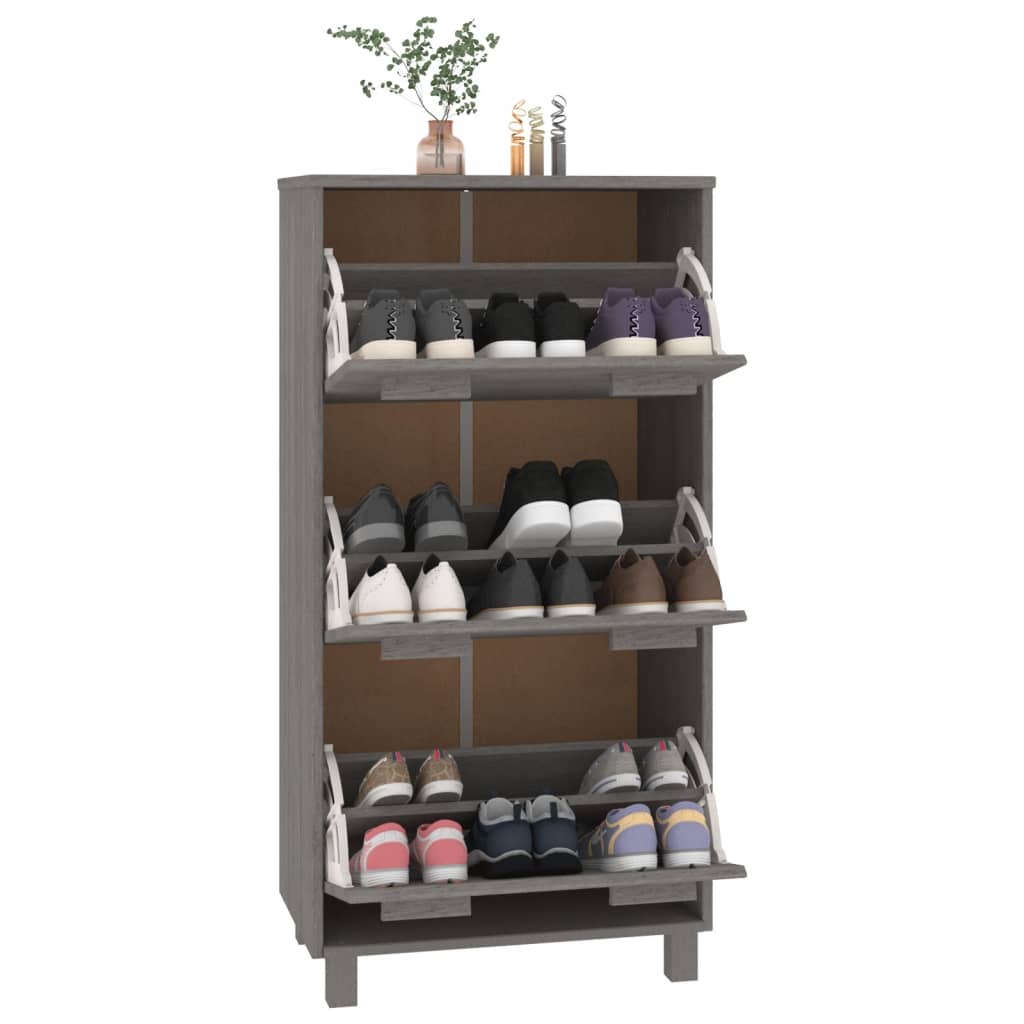 Scarpiera HAMAR Grigio Chiaro 59,5x35x117 cm in Legno di Pino - homemem39