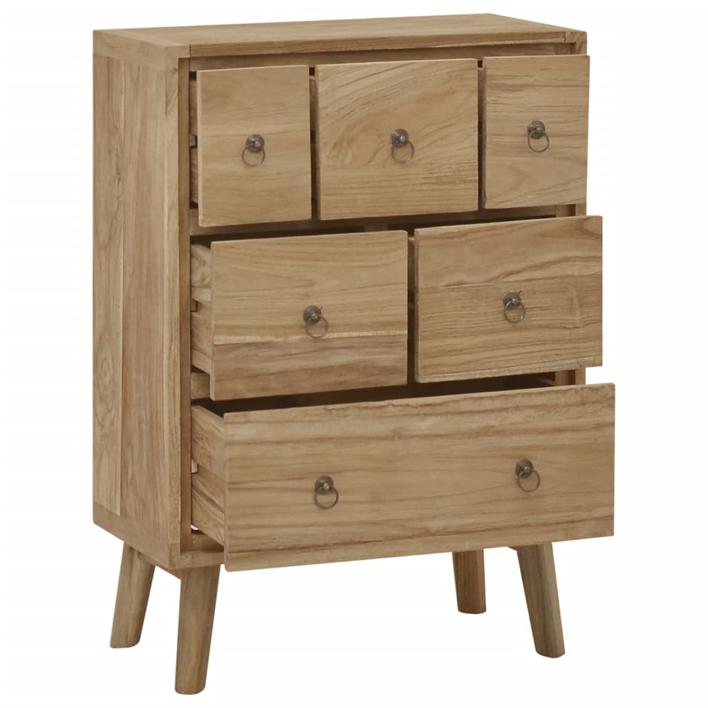Cassettiera 56x30x80 cm in Legno Massello di Teak - homemem39