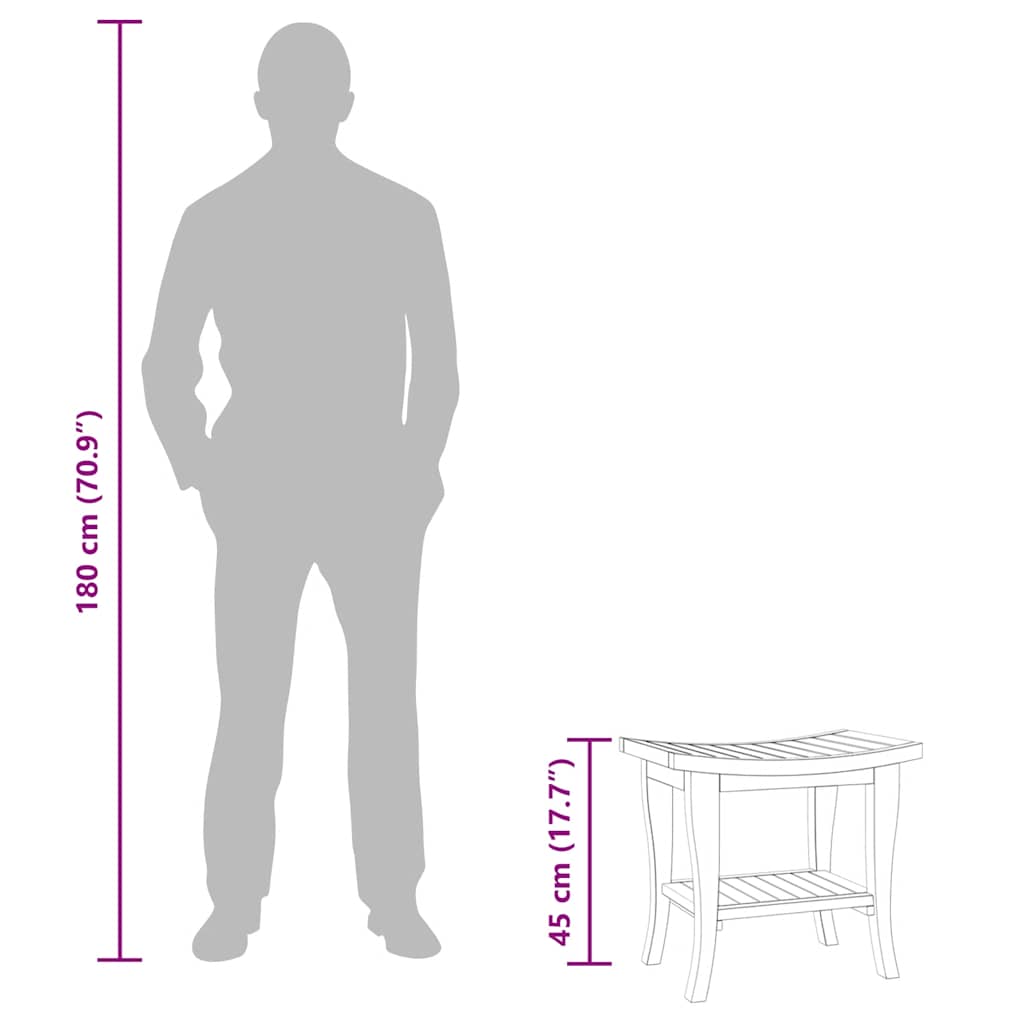 Bathroom Table 50x35x45 cm in Solid Teak Wood