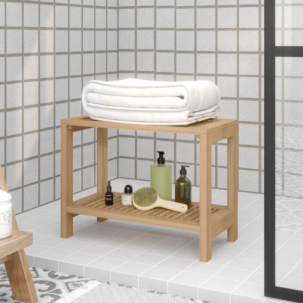Tavolino da Bagno 60x30x45 cm in Legno Massello di Teak - homemem39