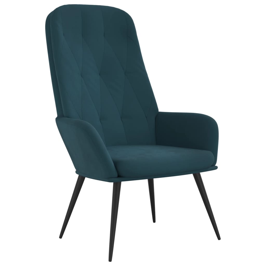 Poltrona Relax Blu in Velluto - homemem39