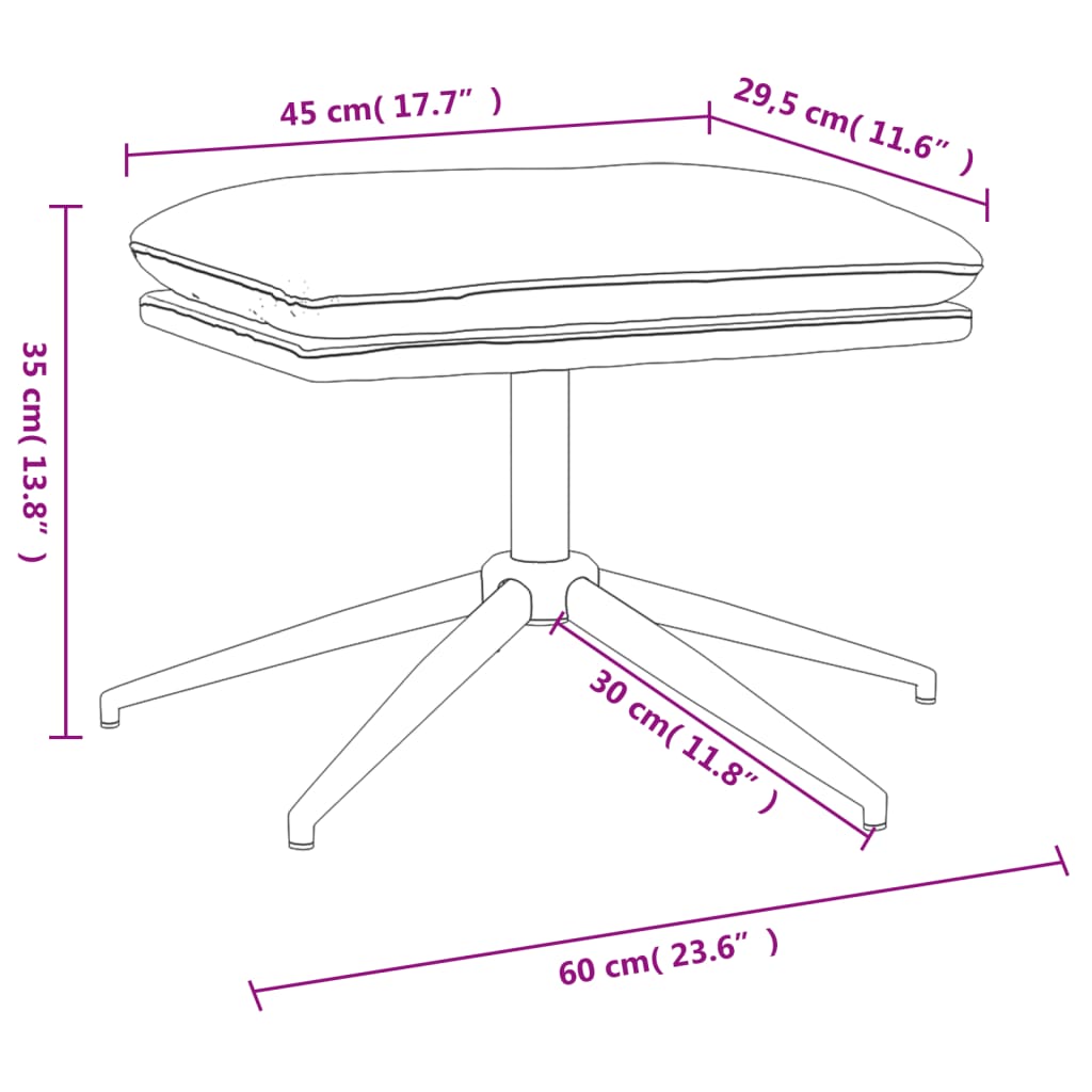 Poggiapiedi Crema 60x60x35 cm in Microfibra - homemem39
