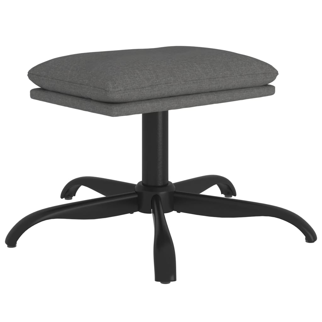Poggiapiedi Grigio Chiaro 60x60x36 cm in Tessuto - homemem39
