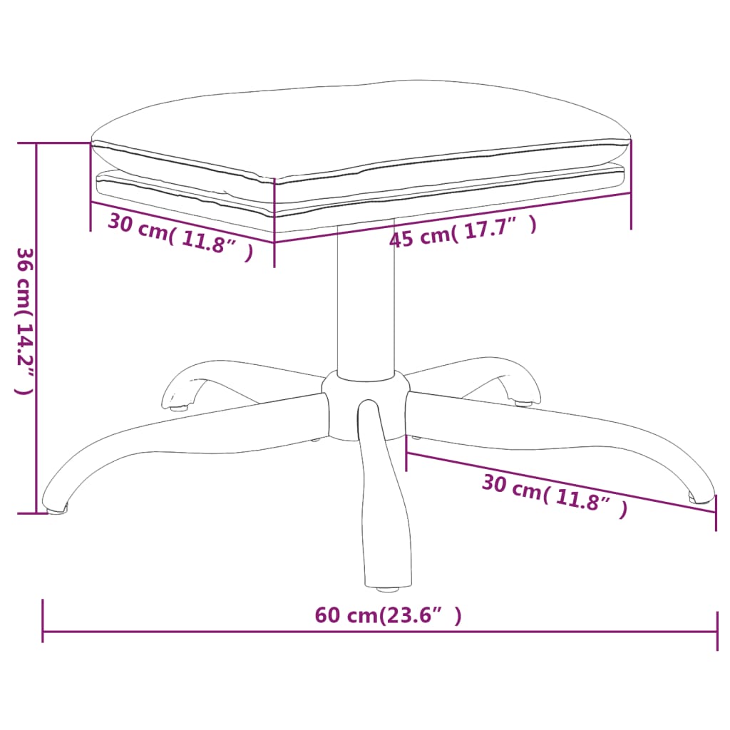 Poggiapiedi Crema 60x60x36 cm in Tessuto - homemem39
