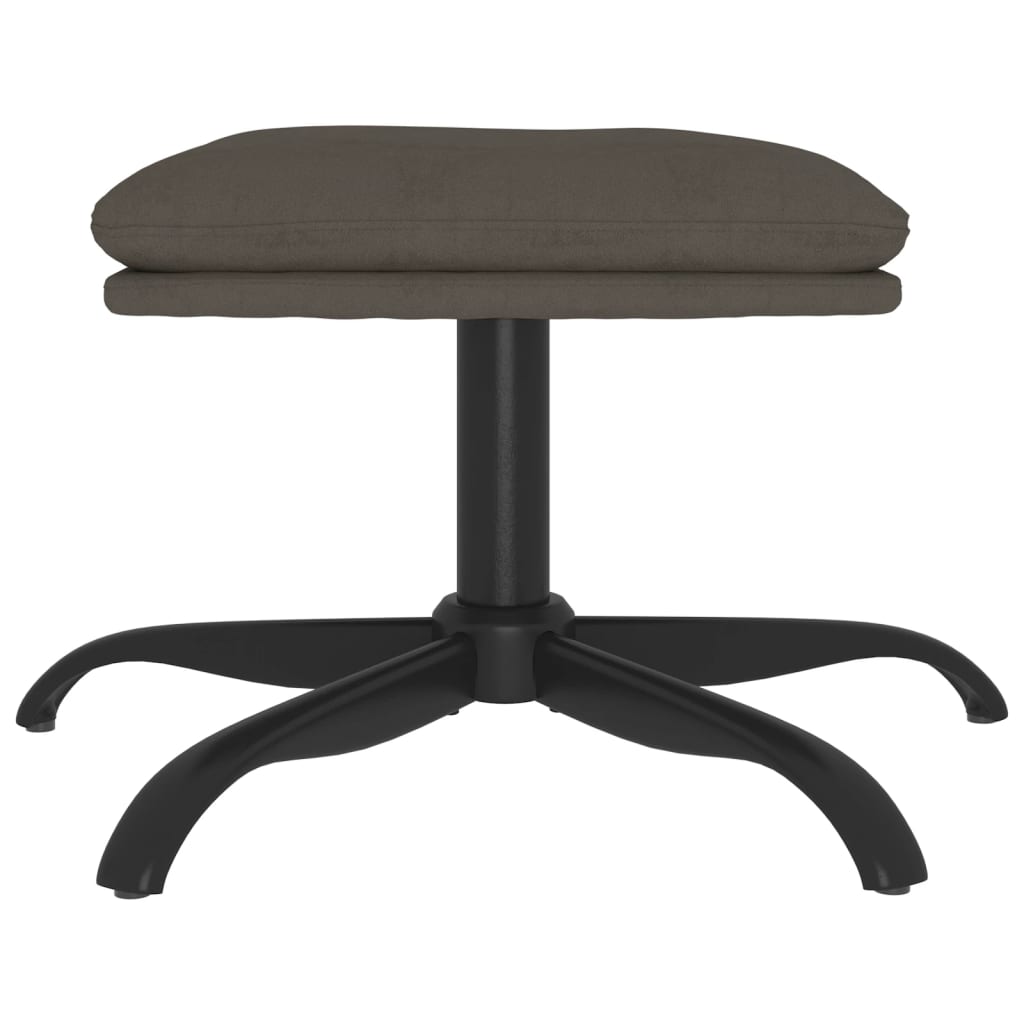 Poggiapiedi Grigio Scuro 60x60x36 cm in Velluto - homemem39