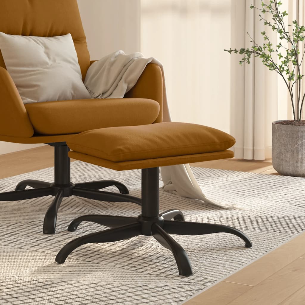 Poggiapiedi Marrone 60x60x36 cm in Velluto - homemem39