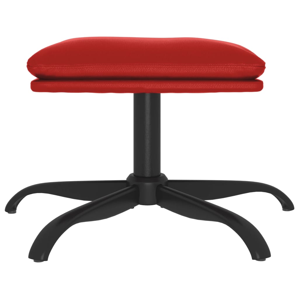 Poggiapiedi Rosso Vino 60x60x36 cm in Similpelle - homemem39
