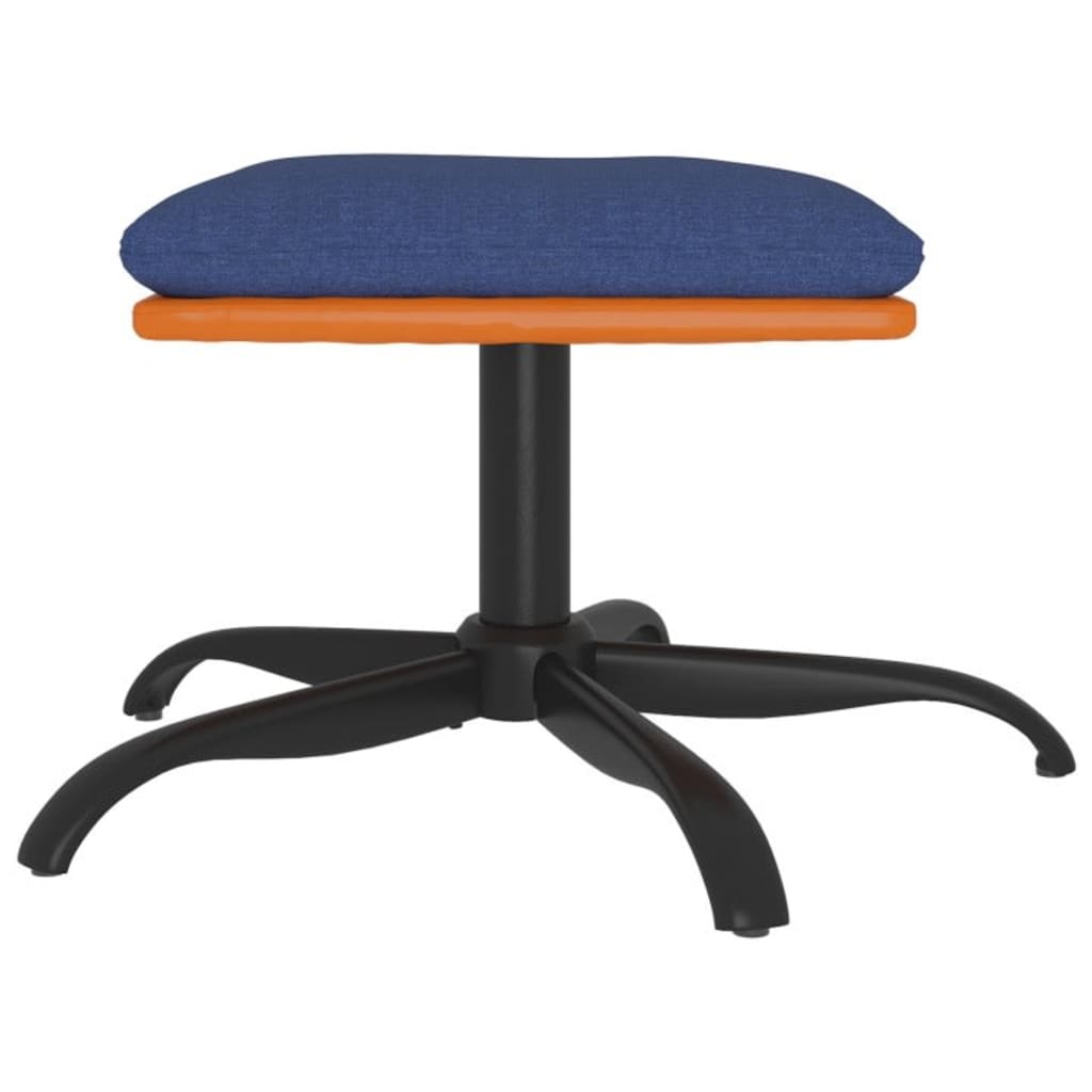 Poggiapiedi Blu 60x60x36 cm in Tessuto e Similpelle - homemem39