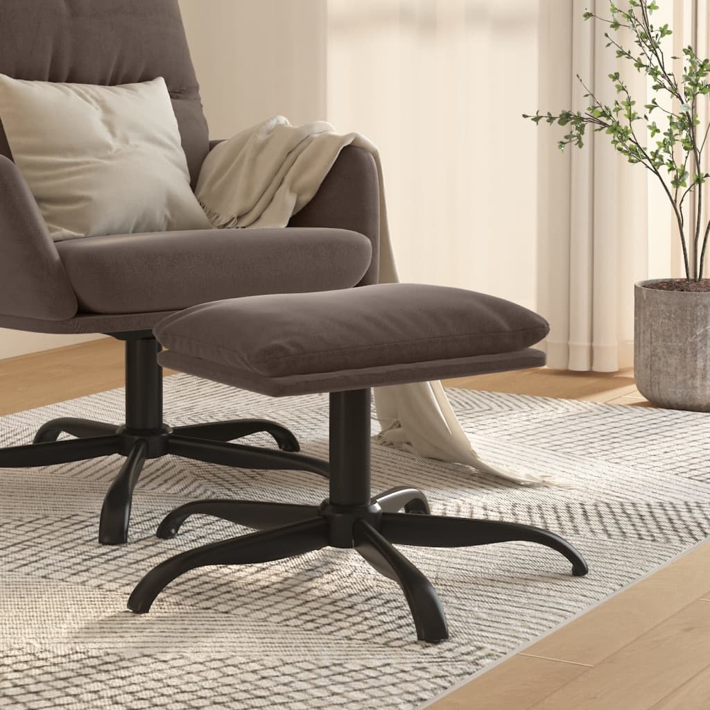 Poggiapiedi Grigio Scuro 60x60x36 cm in Microfibra - homemem39