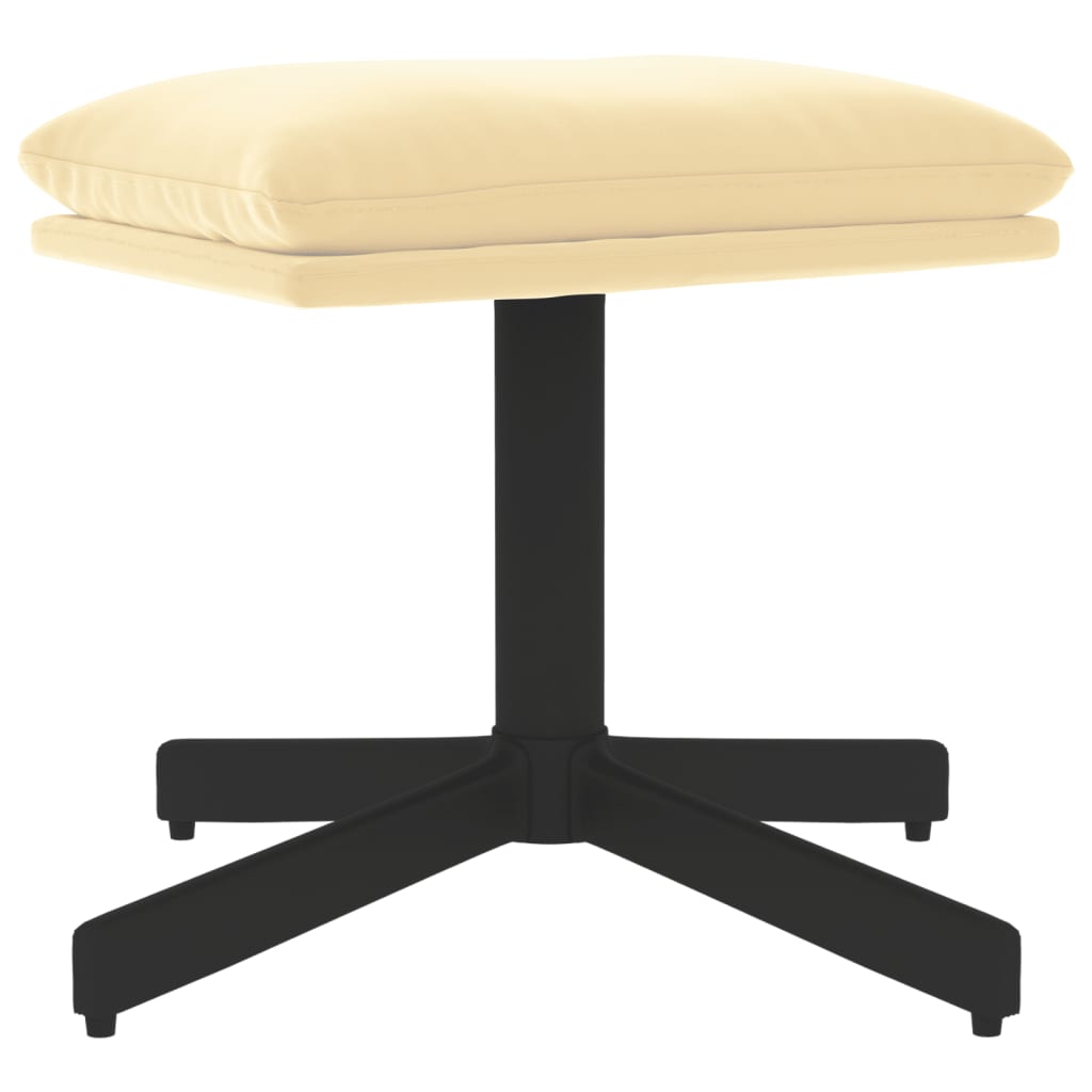 Poggiapiedi Bianco Crema 60x60x36 cm in Velluto - homemem39