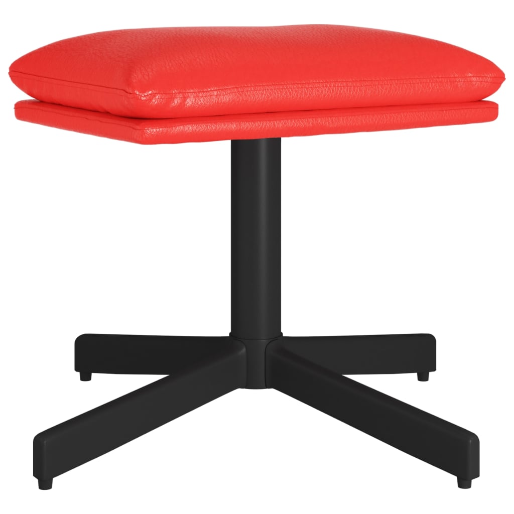 Poggiapiedi Rosso 60x60x36 cm in Similpelle - homemem39