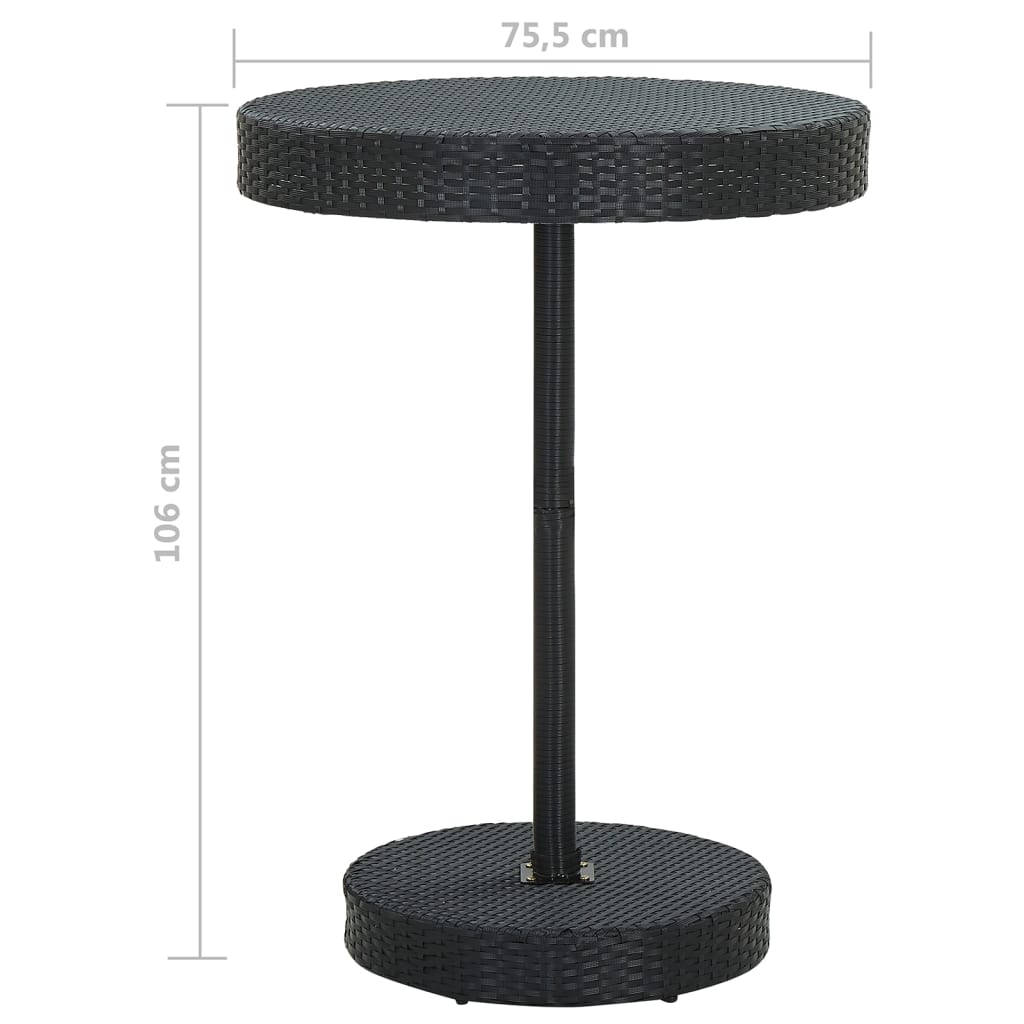 Set Bar da Giardino 5 pz con Cuscini Polyrattan Nero | homemem39