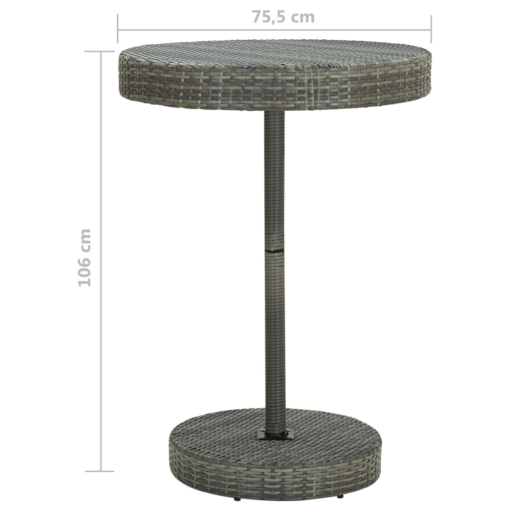 Set da Bar da Giardino 5 pz con Cuscini in Polyrattan Grigio | homemem39