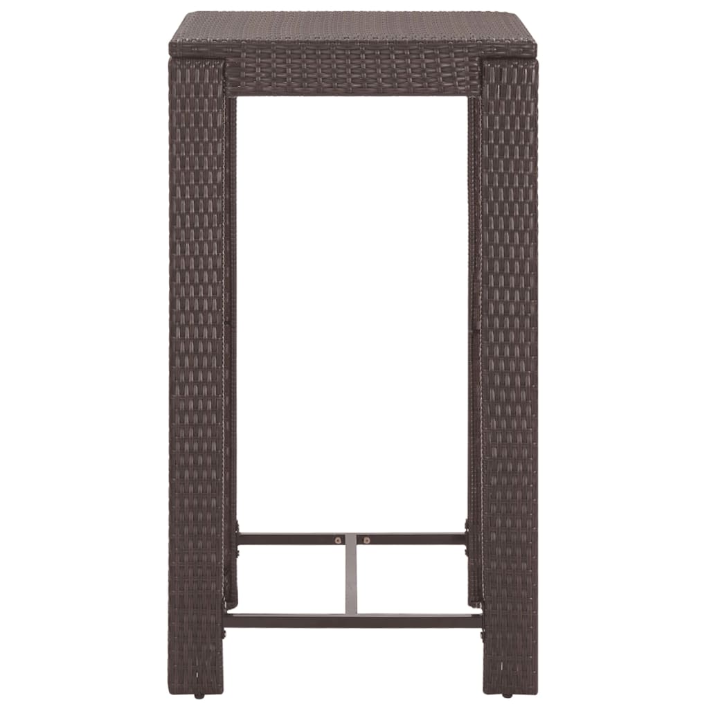 Set Bar da Giardino 3 pz con Cuscini Polyrattan Marrone