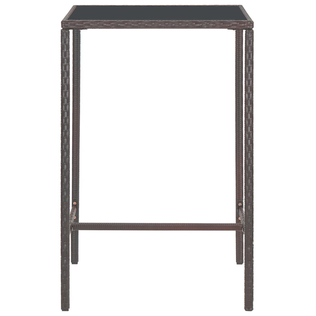 3 pc Garden Bar Set with Brown Polyrattan Cushions